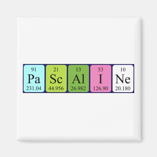 Pascaline periodieke lijstnaam magnet (Voorkant)