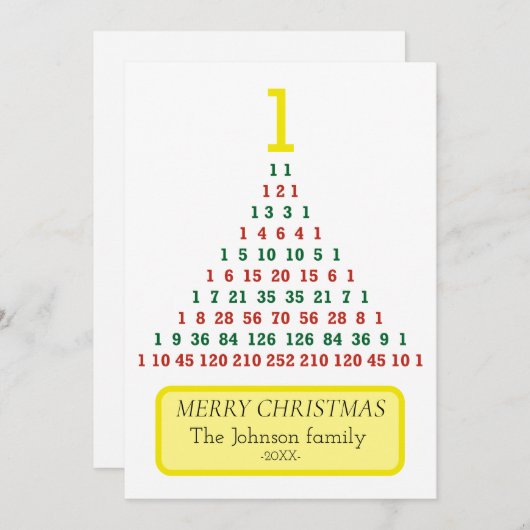 Pascal's driehoek feestdagenkaart (Voorkant / Achterkant)