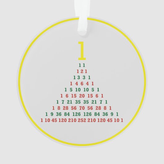 Pascal's driehoek kerstboom ornament (achterkant)