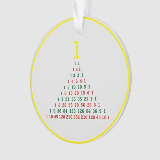 Pascal's driehoek kerstboom ornament (voorkant)