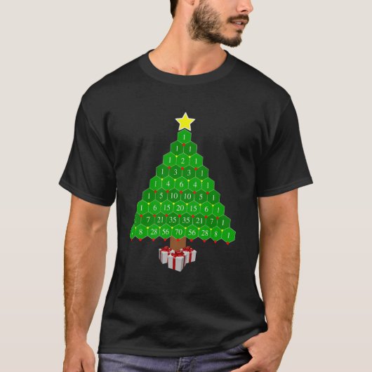 Pascal's driehoek Wiskunde kerstboom T-shirt (Voorkant)