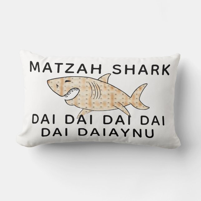 Pascha 13 x 21 Daiaynu Matzah Shark Kussen (Voorkant)