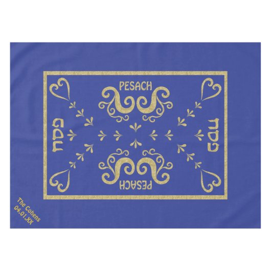 Pascha 52/70" Tafelkleed "Pascha Gold Elegant" (Voorkant (Horizontaal))