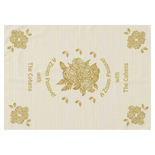 Pascha 60/84" Tafelkleed "Gepersonaliseerde Seder" (Voorkant (Horizontaal))