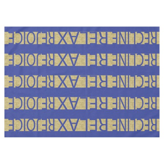 Pascha 60/84"Tafelkleed Pascha R & R Bl/Gld Tafelkleed (Voorkant (Horizontaal))