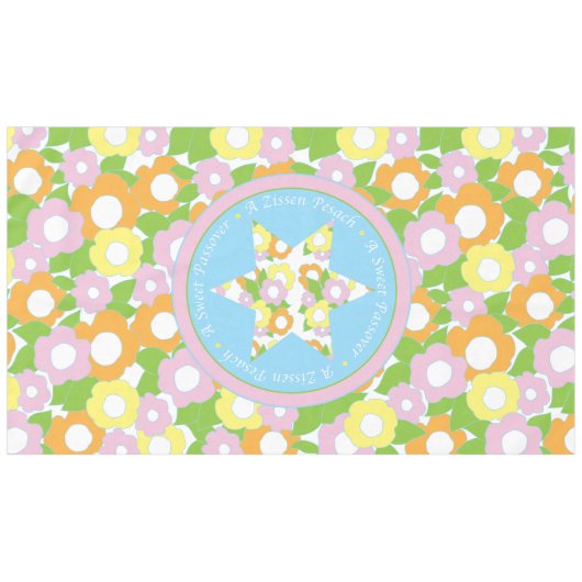 Pascha 60" x 104" tafelkleed "Een lief pascha" (Voorkant (Horizontaal))