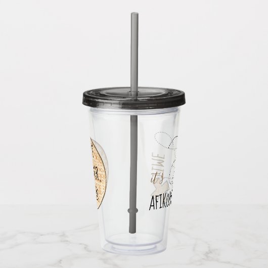 Pascha Acryl Tumbler 16 oz Het is Afikomen Tijd Acryl Drinkbeker (Rechts)