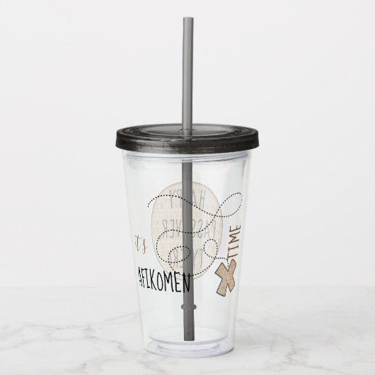 Pascha Acryl Tumbler 16 oz Het is Afikomen Tijd Acryl Drinkbeker (Voorkant)