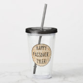 Pascha Acryl Tumbler 16 oz Het is Afikomen Tijd Drinkbeker (Achterkant)