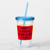 Pascha Acryl Tumbler 16 oz Hongerige Dinosaurus Acryl Drinkbeker (Achterkant)