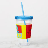 Pascha Acryl Tumbler 16 oz Hongerige Dinosaurus Acryl Drinkbeker (Links)