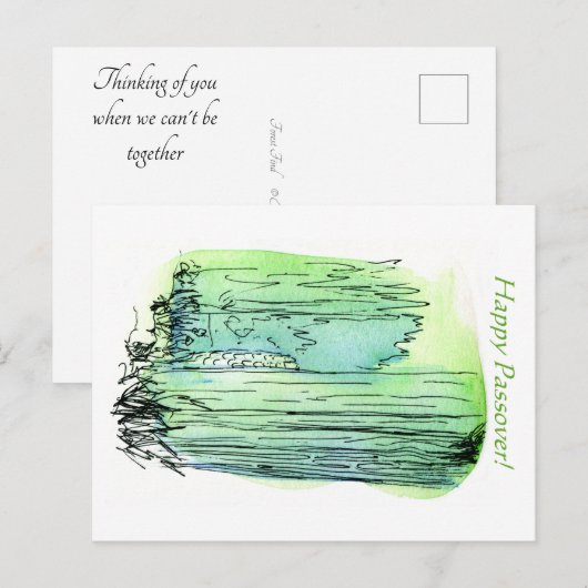 Pascha, als we niet samen kunnen zijn Groen Woud Briefkaart (Voorkant / Achterkant)