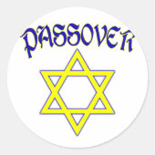 Pascha blauw & goud ronde sticker (Voorkant)