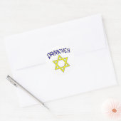 Pascha blauw & goud ronde sticker (Envelop)