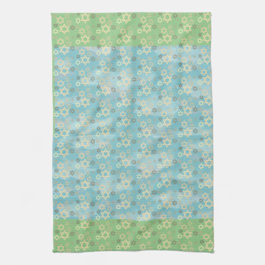 Pascha Blauwe en Groene Ster van David Theedoek (Verticaal)