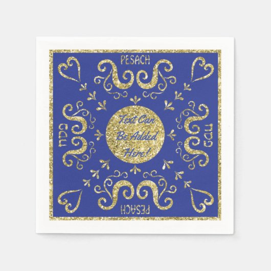 Pascha Cocktail servetten "Gold Elegant" Patroon (Voorkant)