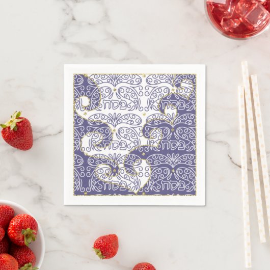 Pascha Cocktail servetten Gold Star/Paarse (Insitu)