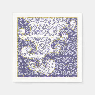 Pascha Cocktail servetten Gold Star/Paarse