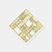 Pascha Cocktail servetten "PASCHA GOLD" patroon (Hoek)