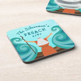 Pascha Custom Familienaam Jaar Cartoon Mozes Bier Onderzetter