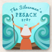 Pascha Custom Familienaam Jaar Cartoon Mozes Bier Onderzetter (Voorkant)