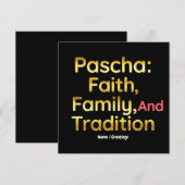 Pascha Faith Family and Tradition Christian Easter Kaart (Voorkant / Achterkant)