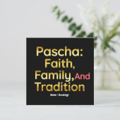 Pascha Faith Family and Tradition Christian Easter Kaart (Staand voorkant)