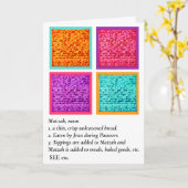 Pascha Funny Definieer Matzah Kaart (Gele Bloem)