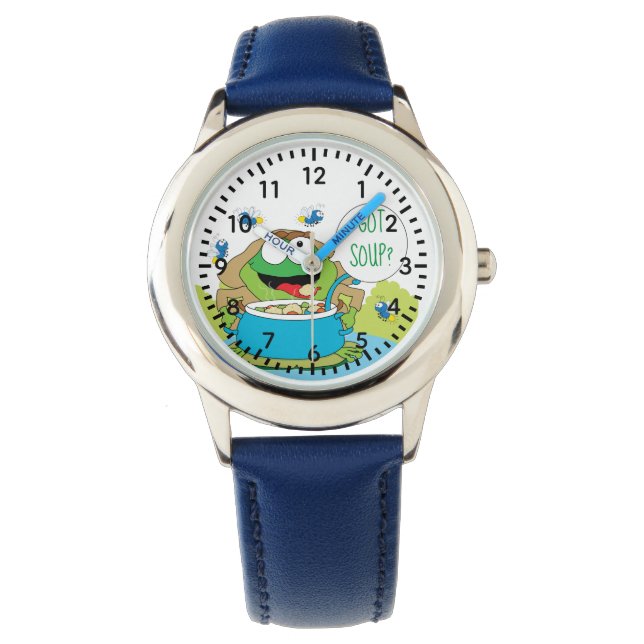 Pascha Funny Frog Got Soep Horloge Personaliseren (Voorkant)