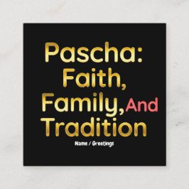 Pascha Geloof Familie en Traditie Christelijk Pase Vierkante Visitekaartje