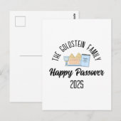Pascha Gepersonaliseerde familienaam Briefkaart (Voorkant / Achterkant)