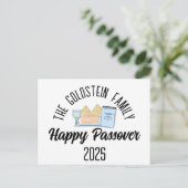 Pascha Gepersonaliseerde familienaam Feestdagenkaart (Staand voorkant)