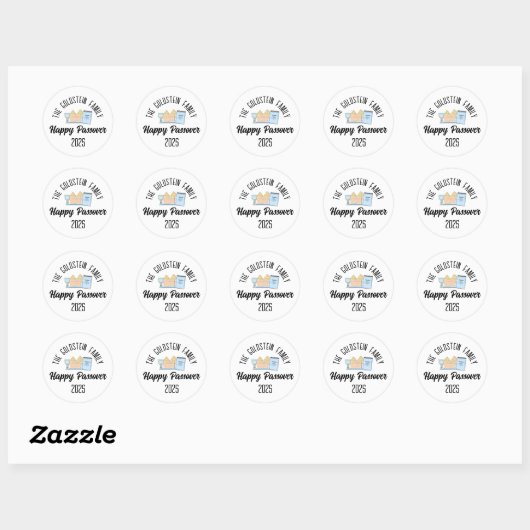 Pascha Gepersonaliseerde familienaam Ronde Sticker (Vel)