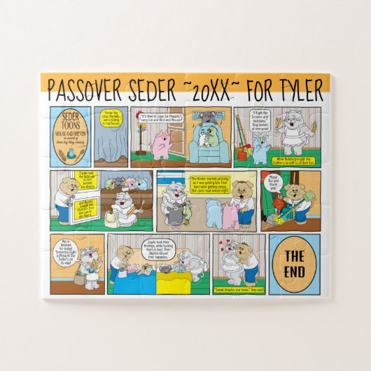 Pascha Hametz Zoeken Seder Toons Legpuzzel (Horizontaal)