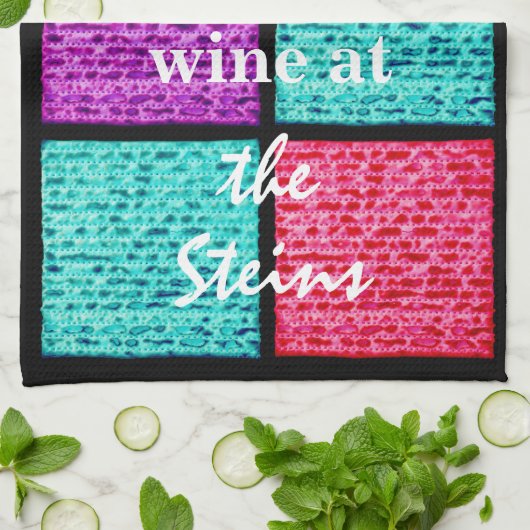 Pascha Kleurrijke Matzahs Keukenhanddoek (Gevouwen)