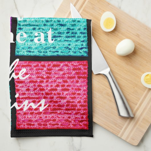 Pascha Kleurrijke Matzahs Keukenhanddoek (Quarter Fold)