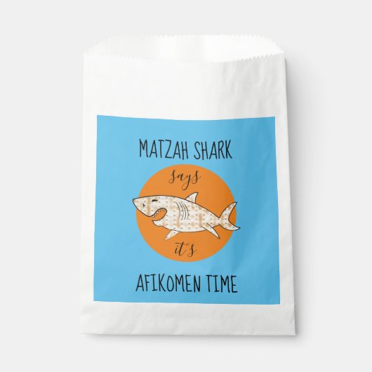 Pascha Matzah Shark Afikomen Party Favor Bag Bedankzakje (Voorkant)