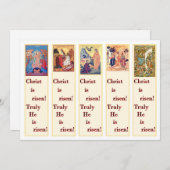 Pascha (orthodoxe Pasen) set van uitgesneden bladw Feestdagenkaart (Voorkant / Achterkant)