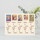 Pascha (orthodoxe Pasen) set van uitgesneden bladw Feestdagenkaart (Staand voorkant)