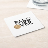 Pascha - PASS de matzah OVER - Seder Pesach Kartonnen Onderzetters (Schuin)