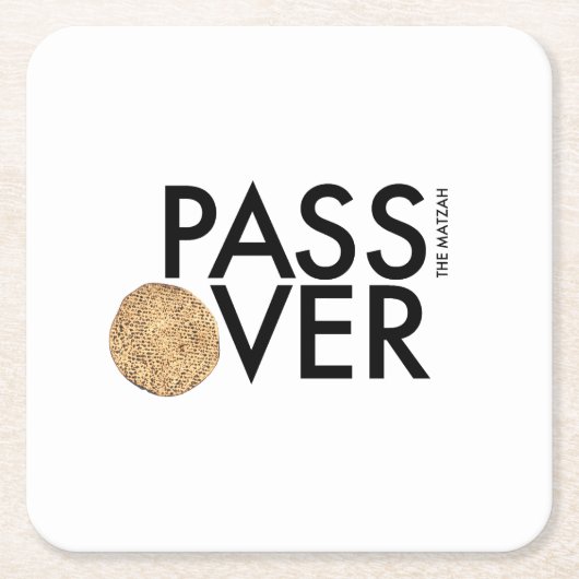 Pascha - PASS de matzah OVER - Seder Pesach Kartonnen Onderzetters (Voorkant)
