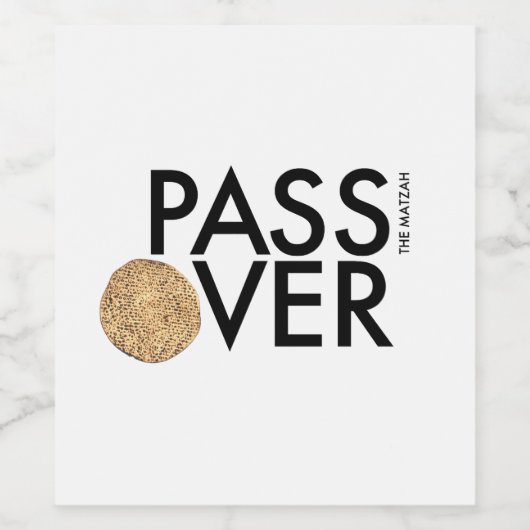 Pascha - PASS de matzah OVER - Seder Pesach Wijn Etiket (Enkel label)