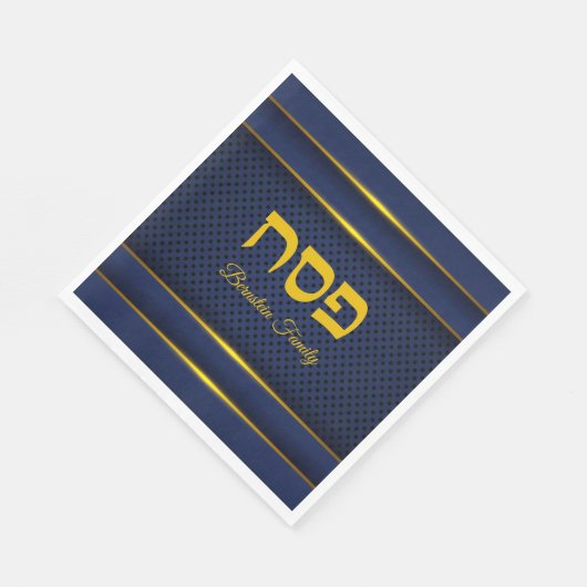 Pascha Seder Blue en Gold Servet (Hoek)