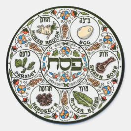 Pascha Seder bord Ronde Sticker
