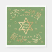 Pascha Standaard servetten "Goud Jeruzalem" Patroo (Voorkant)
