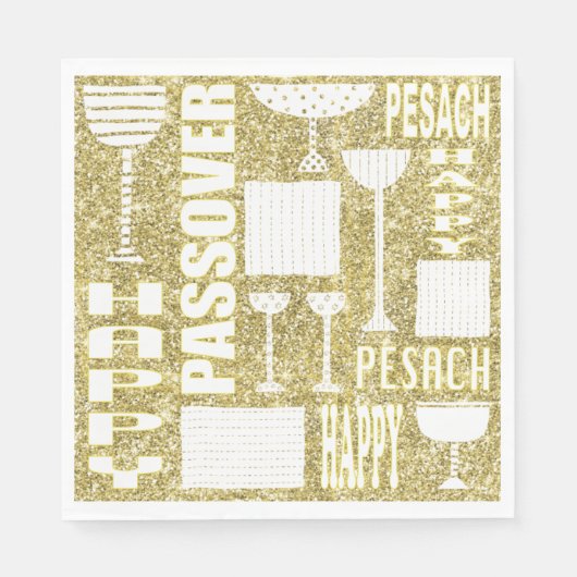 Pascha Standaard servetten "Pascha Goud" (Voorkant)