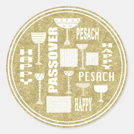 Pascha Sticker Circle "Happy Passover Wine" (Voorkant)