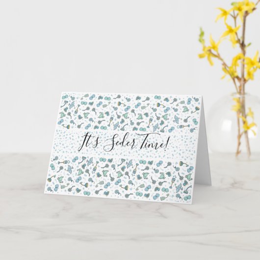 Pascha Wenskaart grillige seder tijd Kaart (Gele Bloem)