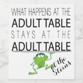 Pascha Wijnfles Etiket De Volwassen Tafel (Enkel label)