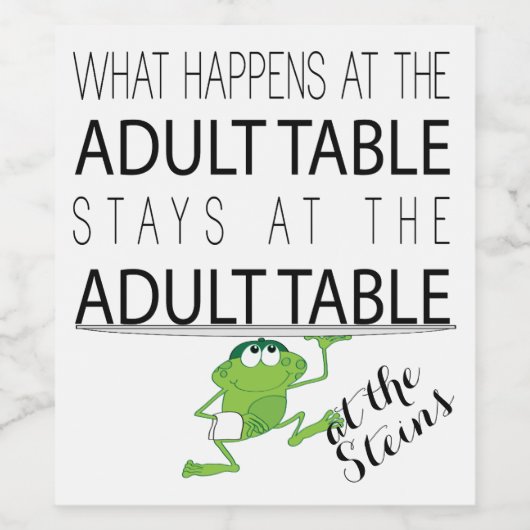 Pascha Wijnfles Etiket De Volwassen Tafel (Enkel label)